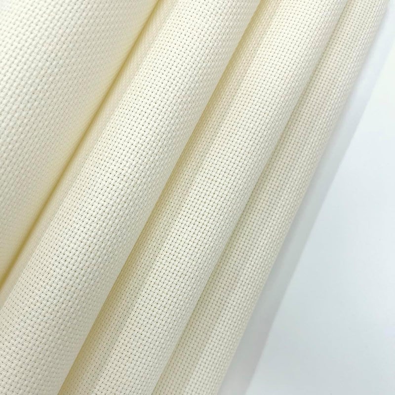 Zhenqing Aida Cloth 14 Count Cross Stitch Fabric Cross Stitch Aida Cloth for Embroidery and Needlework (Off White, 30 * 39inch) - Image 1